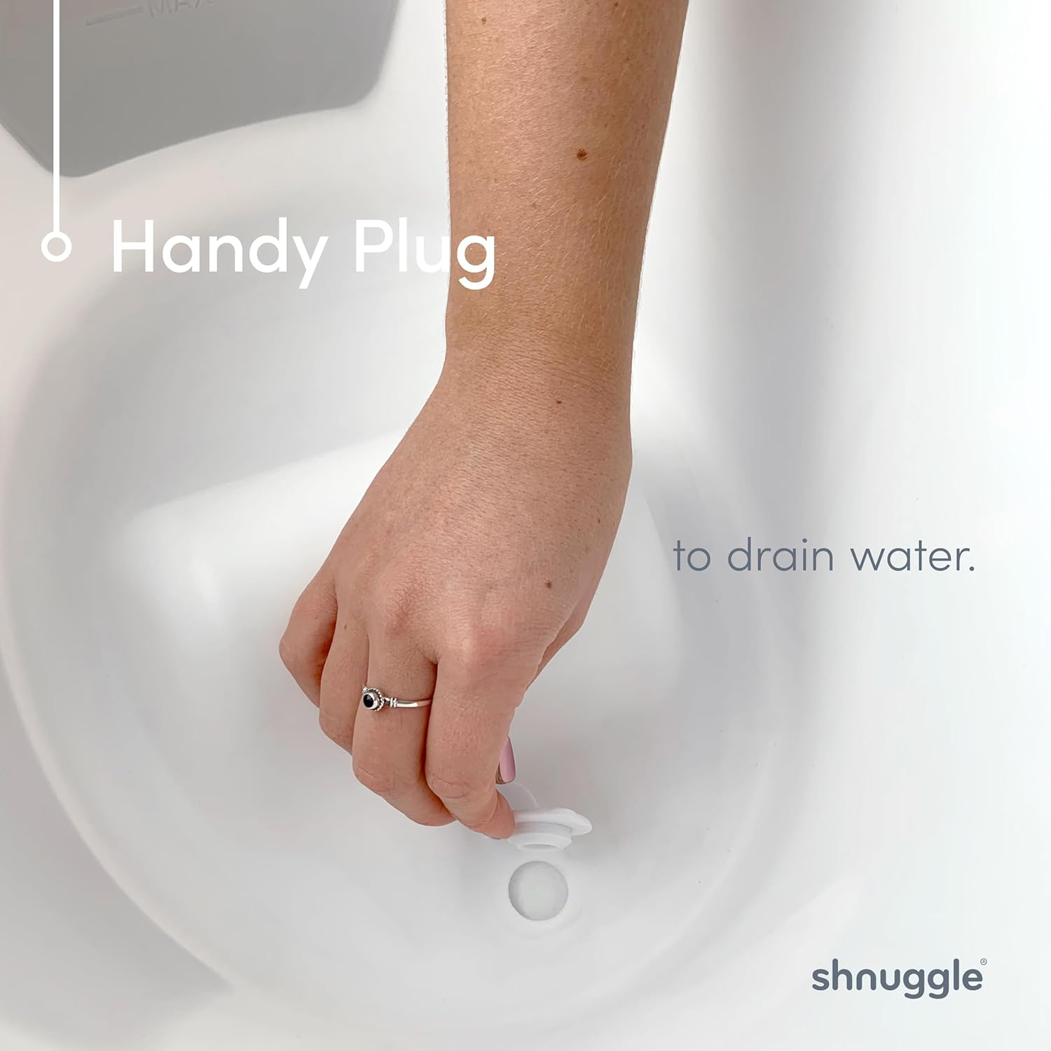 Shnuggle Newborn Baby Bath with Plug- Pebble Grey