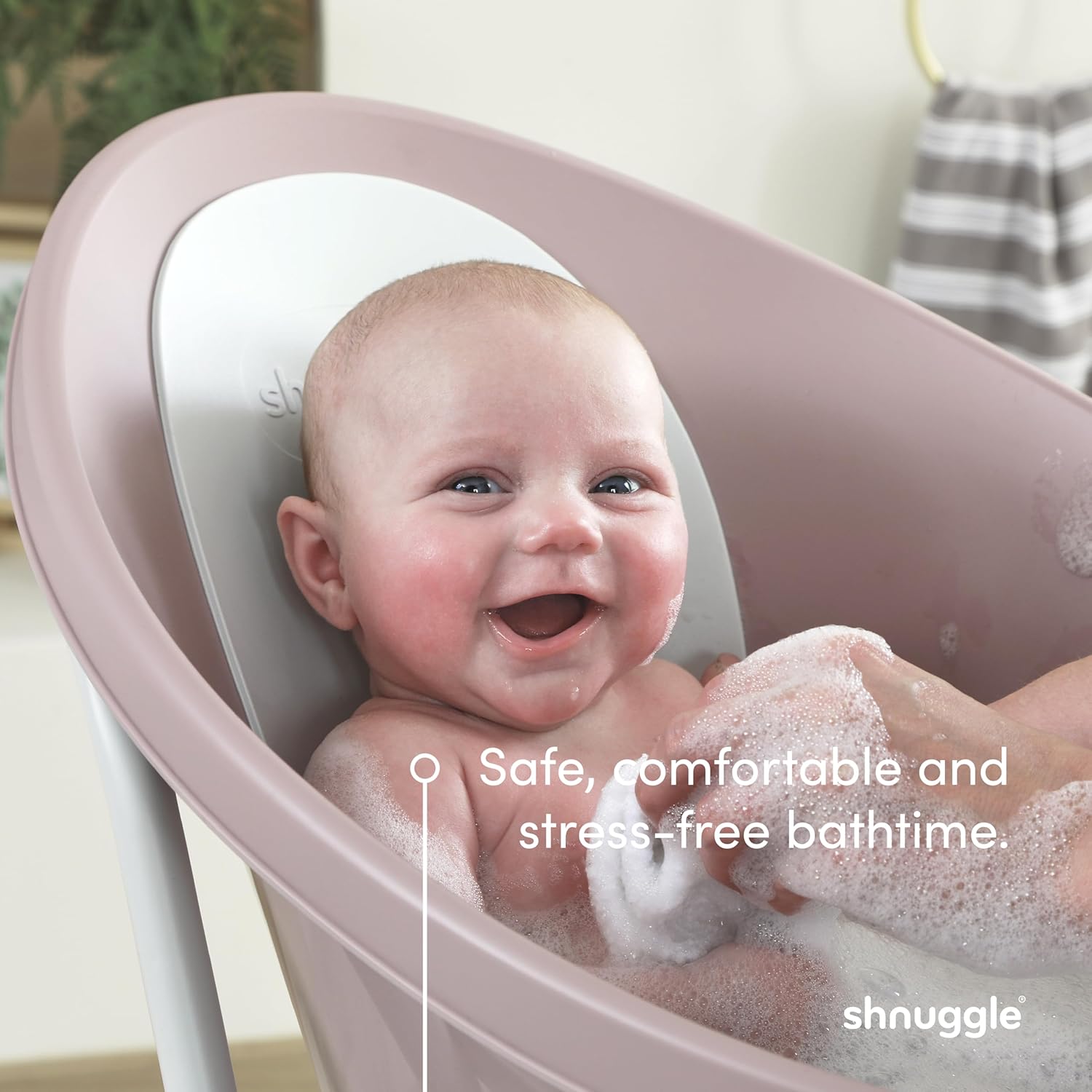 Shnuggle Bath Tube with Plug Taupe