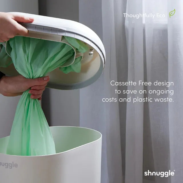 Shnuggle Eco Touch Nappy Bin with Dual Seal Airlock - White