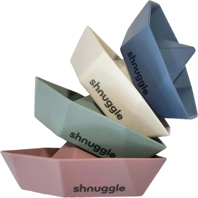 Shnuggle Stack and Sail Boat Bath Toys Multicolor 4 Pcs Shnuggle Yallatoys