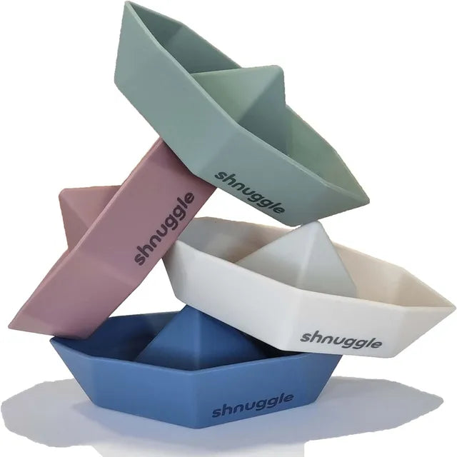 Shnuggle Stack and Sail Boat Bath Toys Multicolor 4 Pcs Shnuggle Yallatoys
