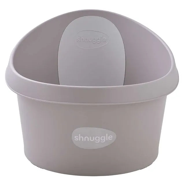 Shnuggle Toddler Bath Tub with Plug and Seat Support Taupe Shnuggle Yallatoys