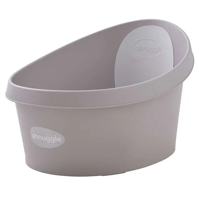 Shnuggle Toddler Bath Tub with Plug and Seat Support Taupe Shnuggle Yallatoys