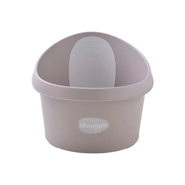Shnuggle Toddler Bath Tub with Plug and Seat Support Taupe Shnuggle Yallatoys