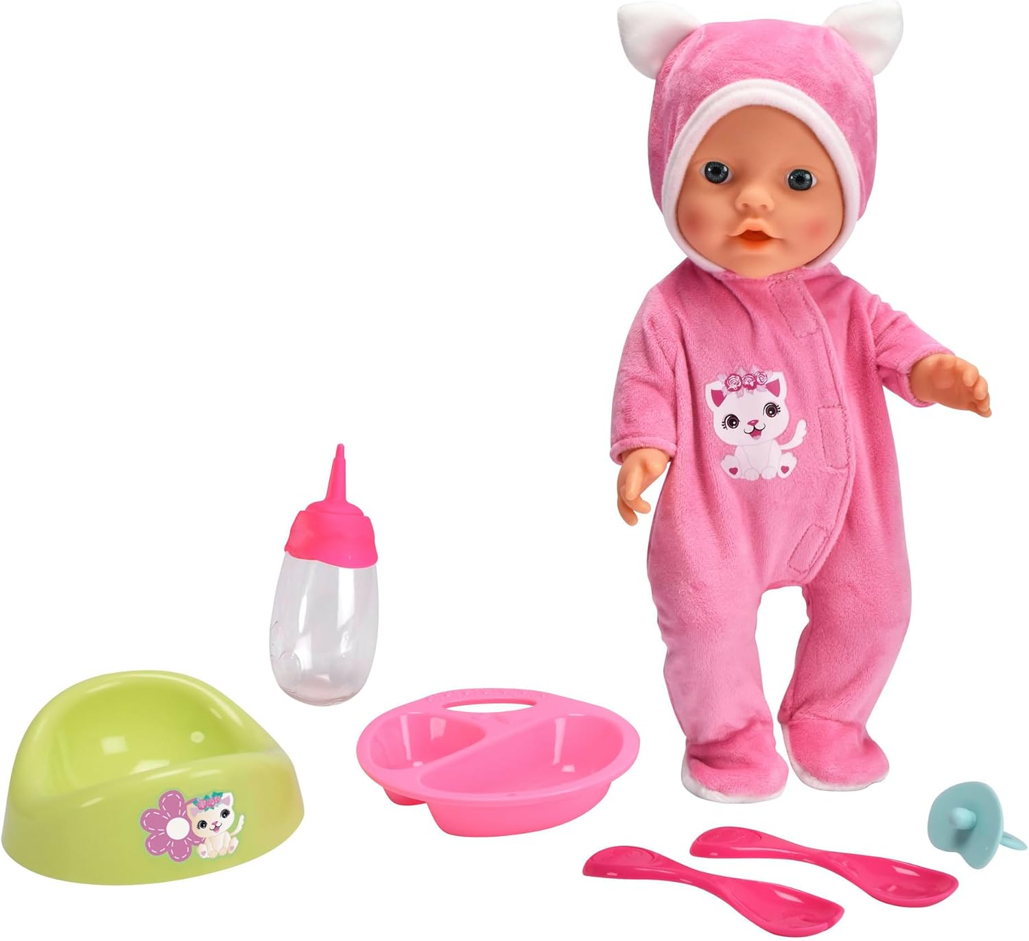 Simba New Born Baby Kitty Onesie Vinyl Doll with Drink and Moisture Function Simba Toys Yallatoys