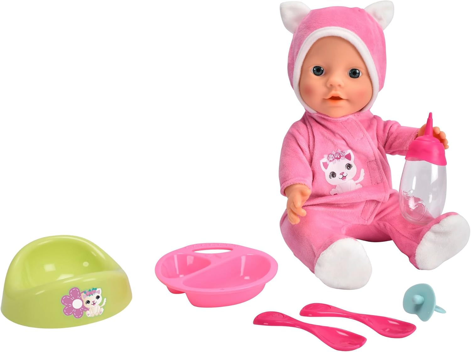 Simba New Born Baby Kitty Onesie Vinyl Doll with Drink and Moisture Function Simba Toys Yallatoys