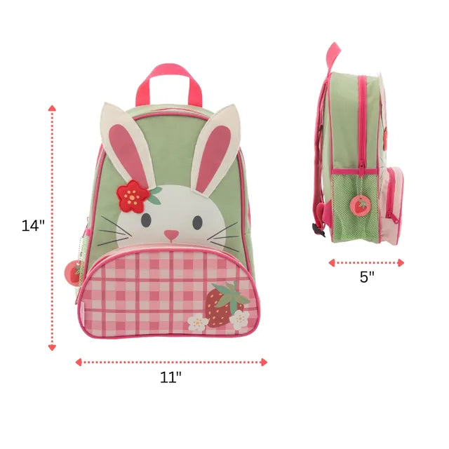 Stephen Joseph Bunny Sidekick Backpack Pink 14 Inch