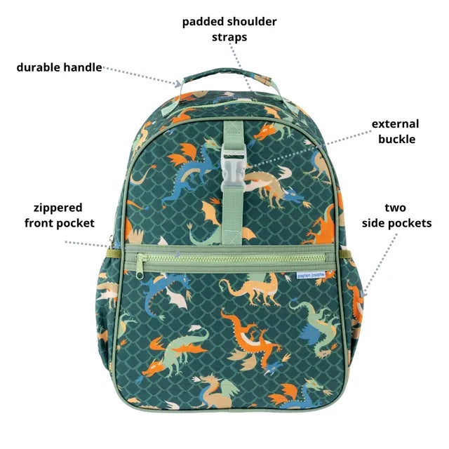 Stephen Joseph Dragon All Over Printed Backpack 16 Inch