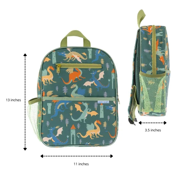 Stephen Joseph Dragon Junior Backpack Green 13 Inch