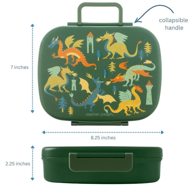 Stephen Joseph 5 Compartment Dragon Bento Box With Removable Tray