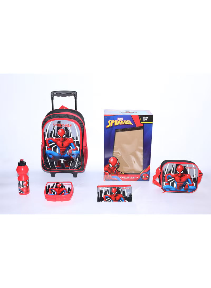 Spider-Man 5 In 1 Value Pack Trolley Bag 16 Inch