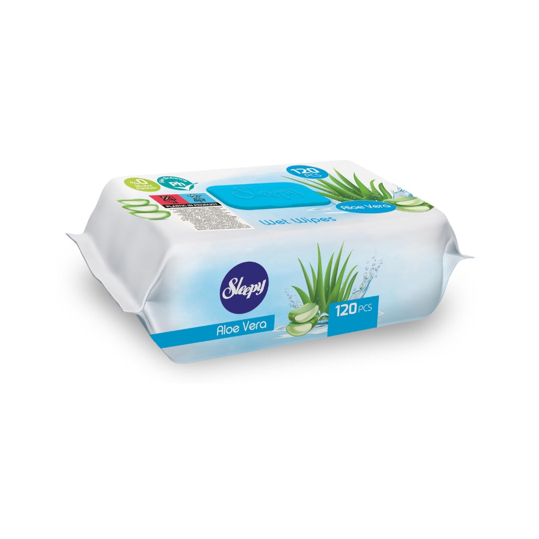 Sleepy Aloe Vera Wet Wipes 120pcs Sleepy Yallatoys