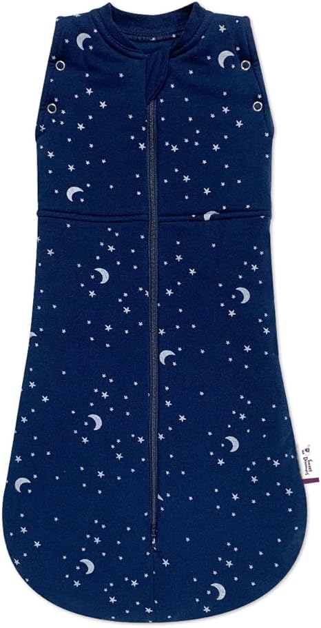 Sweet Dreamers Organic Cotton Baby Sleeping Bag Blue Moon and Stars 2.5 Tog 0 to 3months Sweet Dreamers Yallatoys