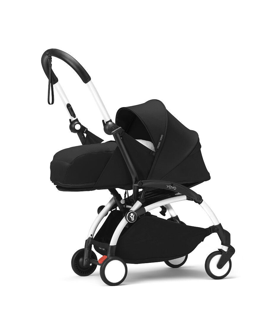 Stokke YOYO³ Frame White With Newborn Pack Black Stokke Yallatoys