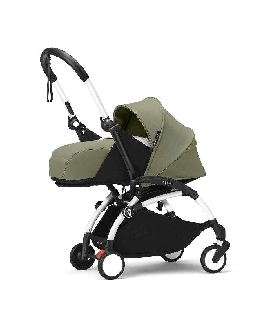 Stokke YOYO³ Frame White With Newborn Pack Olive Stokke Yallatoys