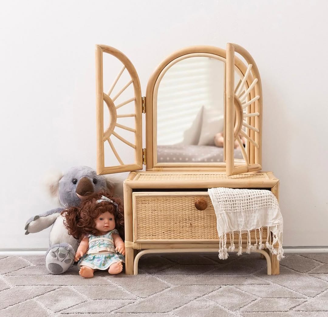 Cuddle Inara Rattan Vanity Mirror Cuddle Yallatoys