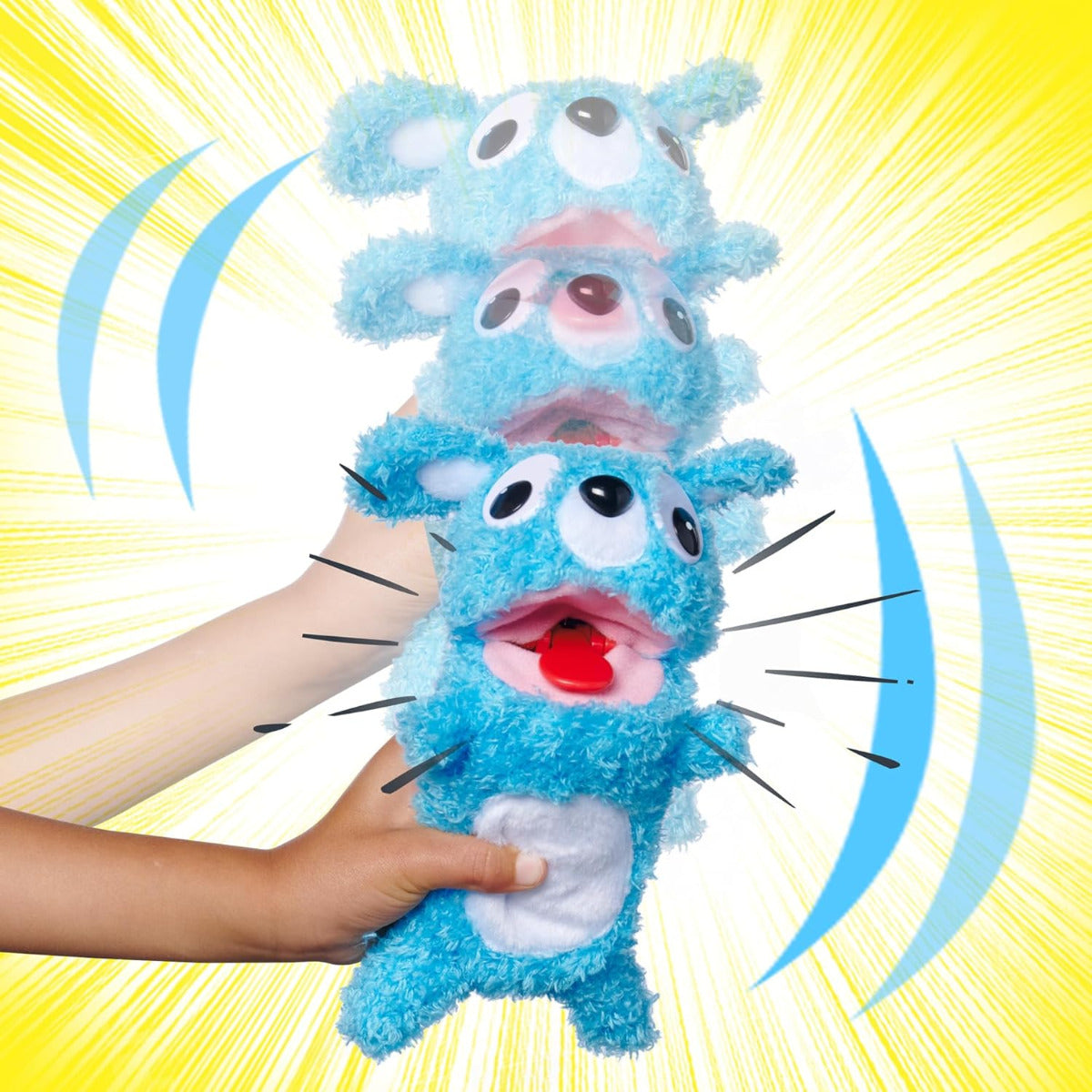 Screaming Blue Bear Soft Toy Figure