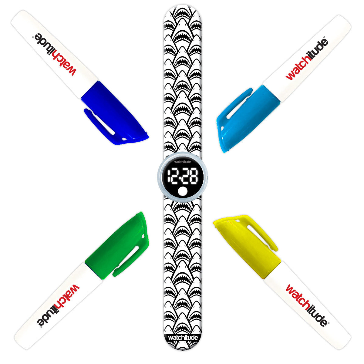 Shark Pattern Digital Watch Design