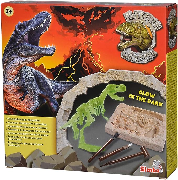 Simba Dinosaur Digging Set: Glow T-Rex Skeleton