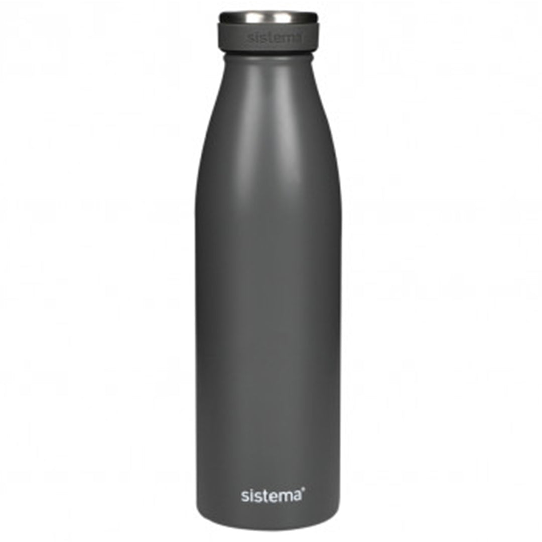 Sistema 500ML Stainless Steel Bottle Grey