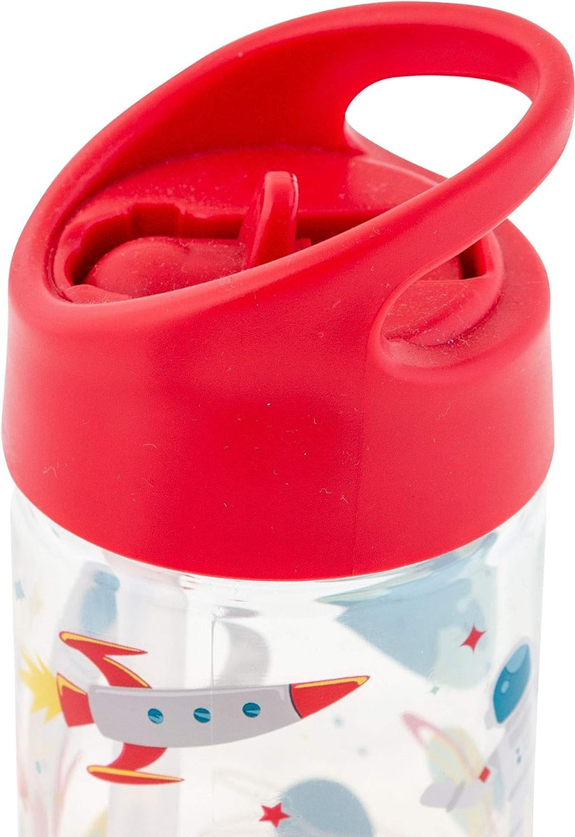 Space Print Flip Top Water Bottle