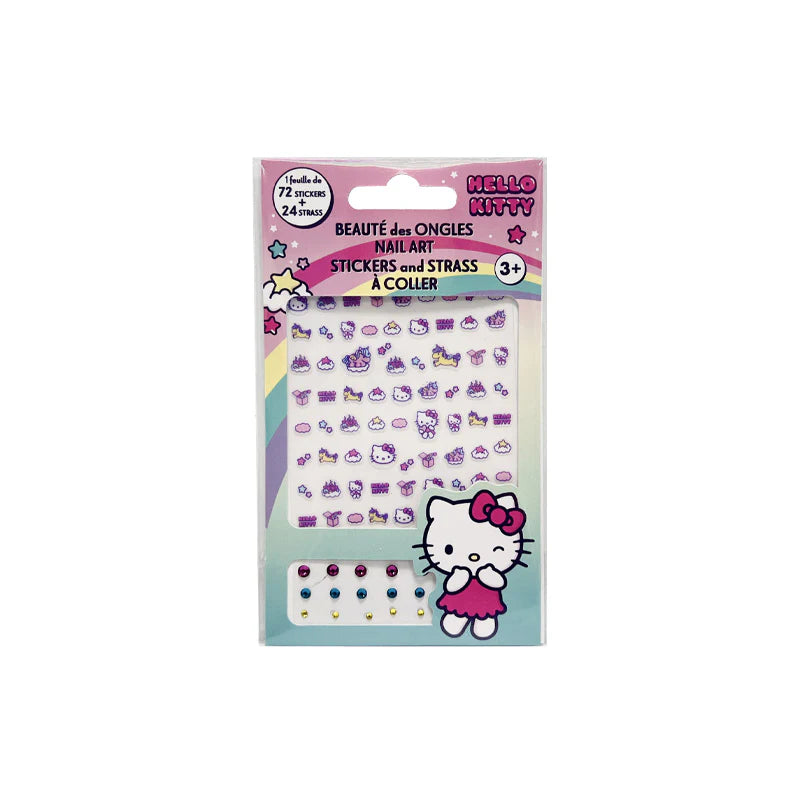 Take Care Hello Kitty Nail Stickers 72 Stickers and 24 Strass Take Care Yallatoys