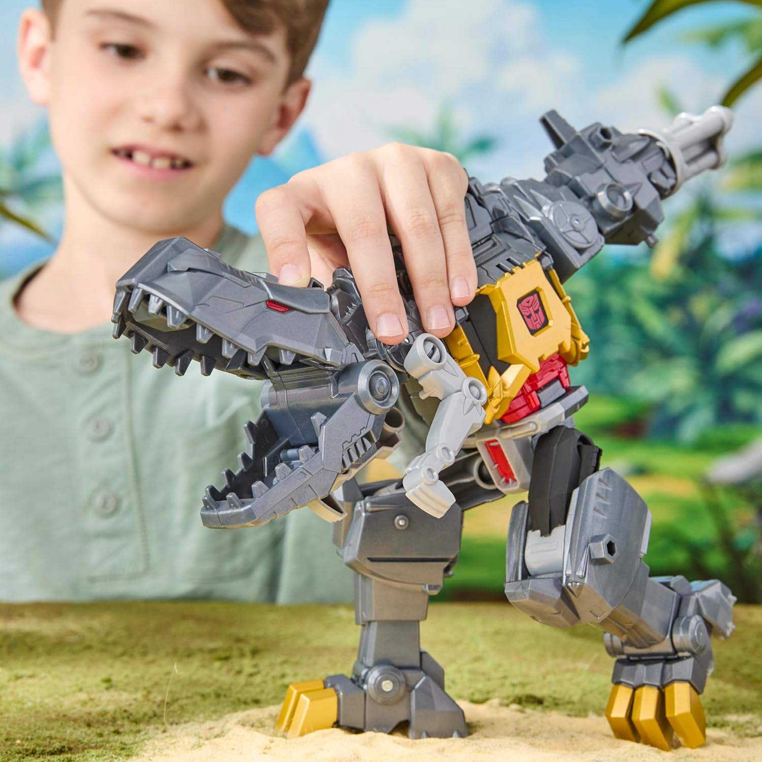 Transformers Cyberworld Grimlock Chomp & Battle 9-Inch Figure