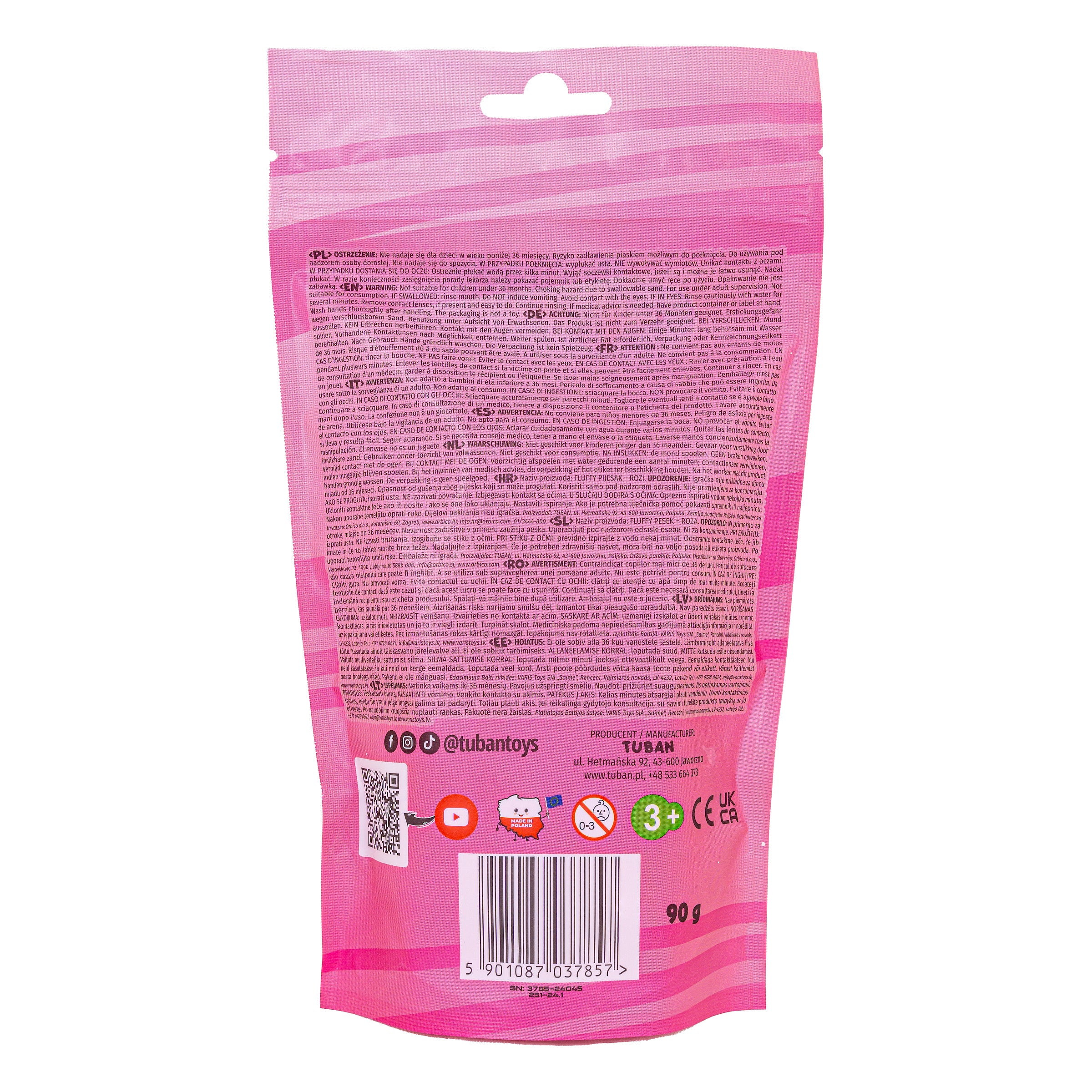 Tuban Fluffy Sand 90g Pink Tuban Yallatoys