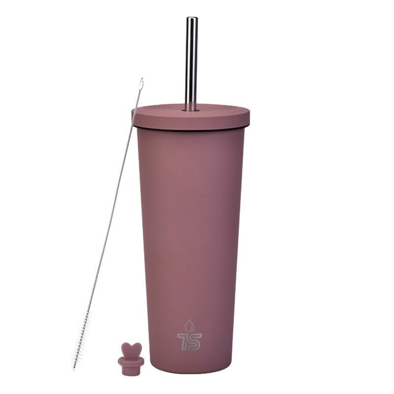 Tyeso Blush Pink Tumbler with Straw 830ml