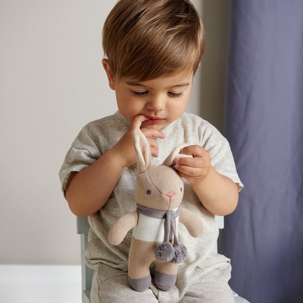 Taupe Bunny Plush Baby Set