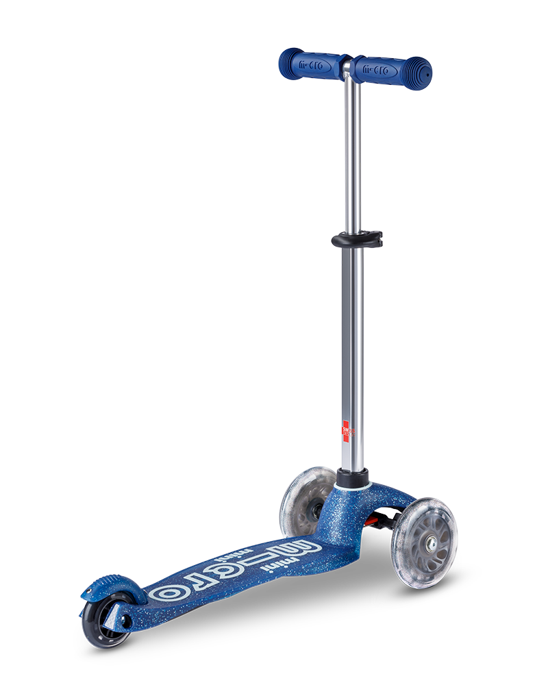 Three wheel navy glitter kids scooter