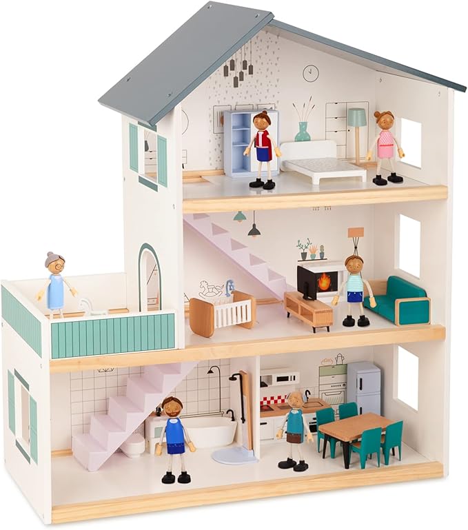 Tooky Toy Wooden Dollhouse