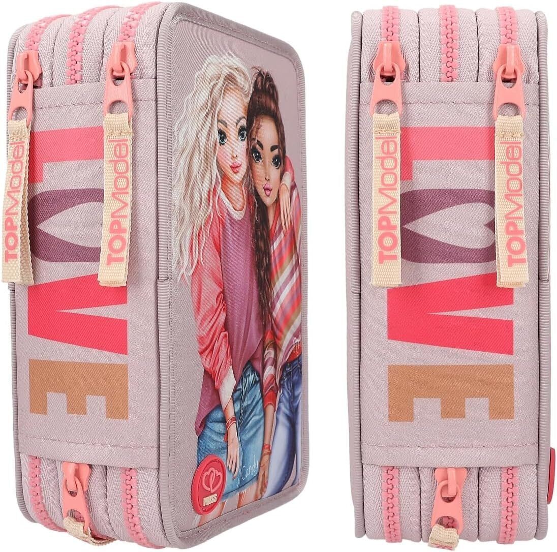 TopModel 3-Zipper Pencil Case with LED Lights