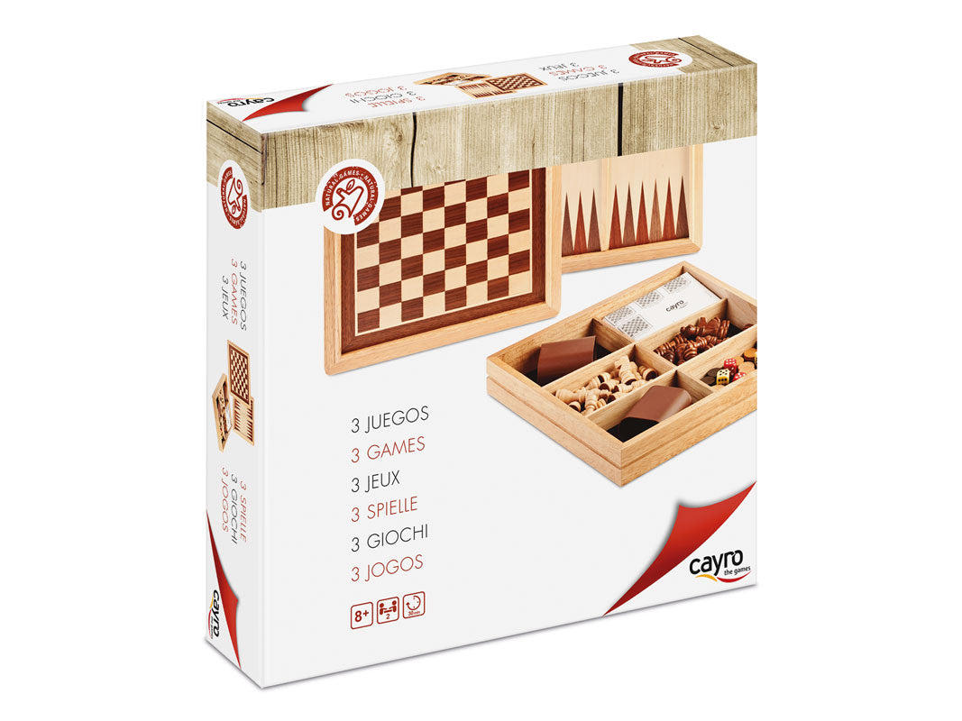 Traditional Inlaid Chess Draughts Set