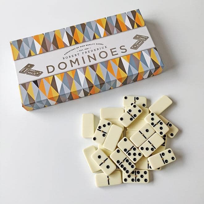 Traditional Wooden Box Dominoes Game