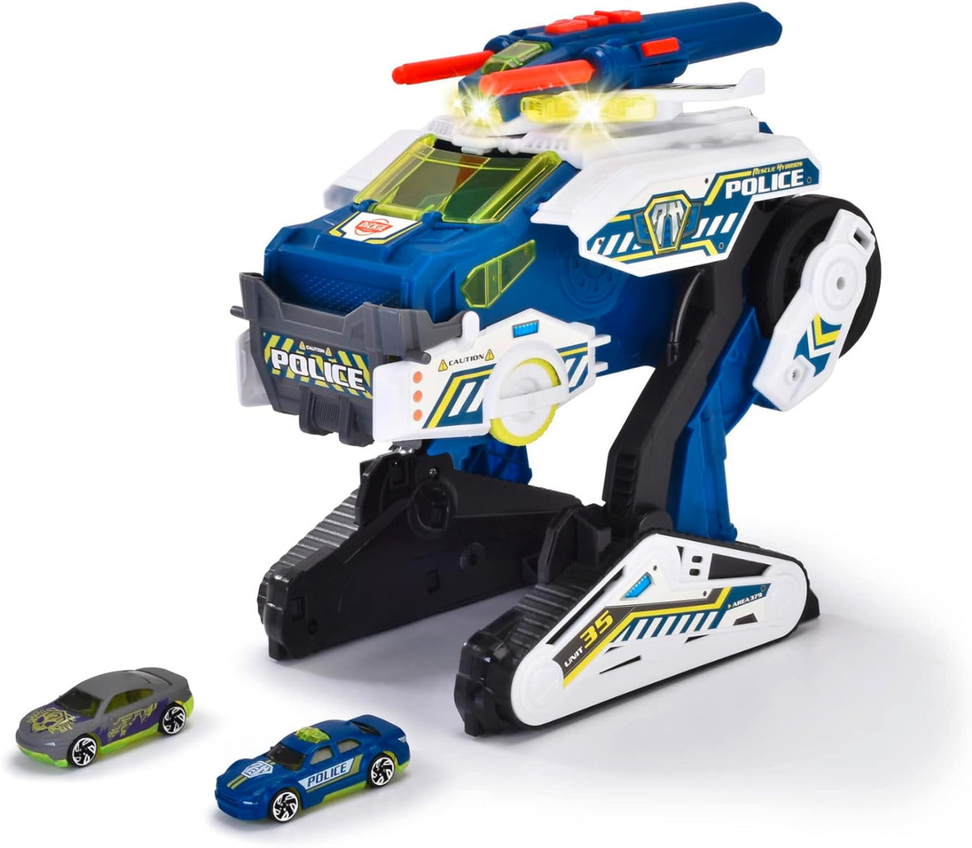 Transforming police toy car