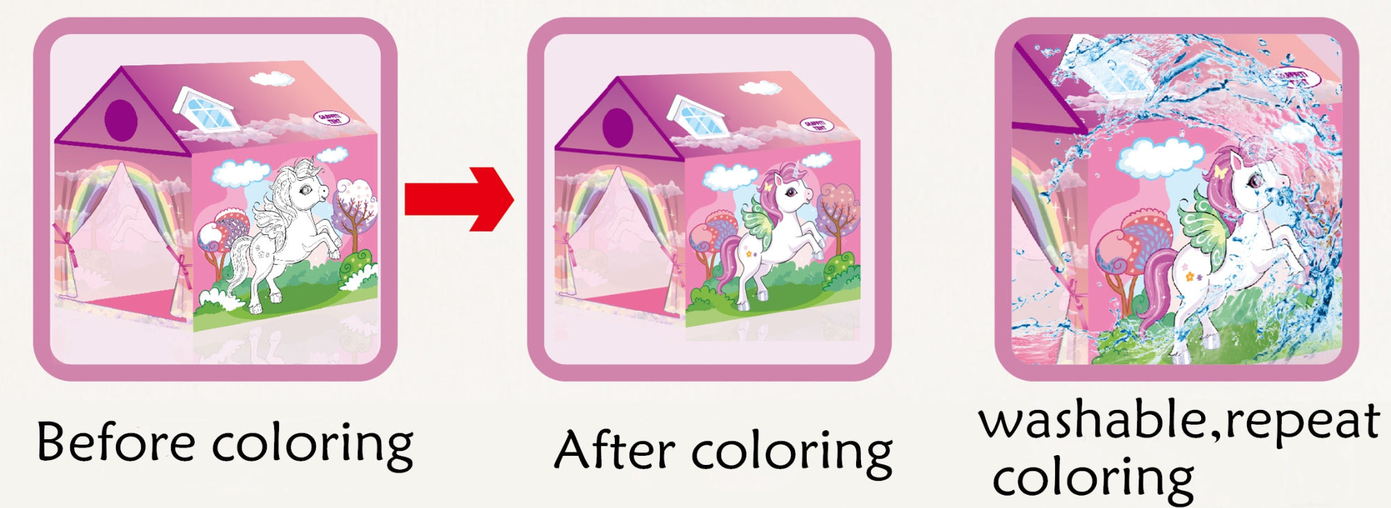 Unicorn Theme Doodle Tent Layout
