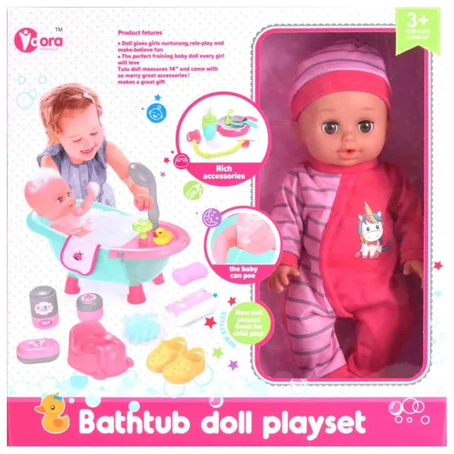 Vdora Dolls Bathtub Baby Doll Playset