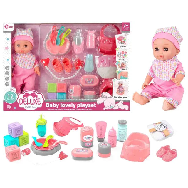 Vdora Dolls Feeding Baby Doll Playset with Accessories 21 Pcs