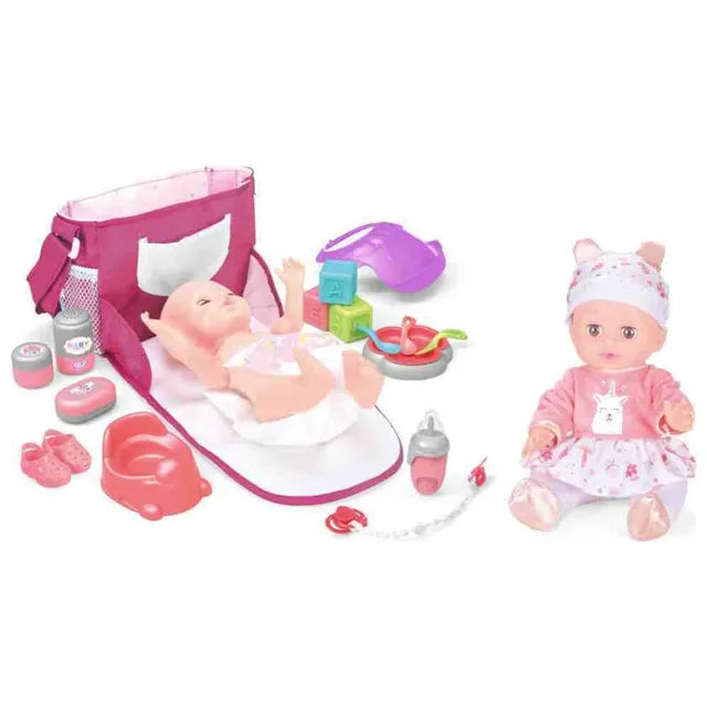 Vdora Dolls Baby Doll with Backpack and Accessories- 16 Pcs
