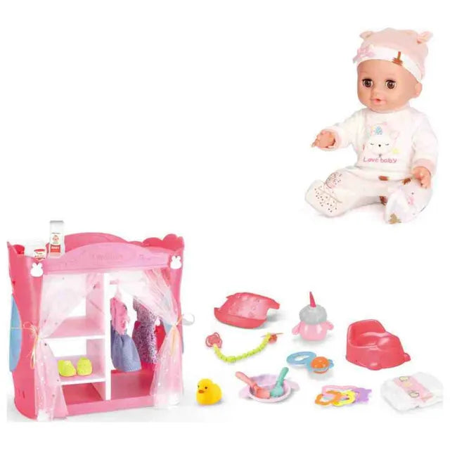 Vdora Dolls Baby Doll Wardrobe Set with Accessories 16 Pcs