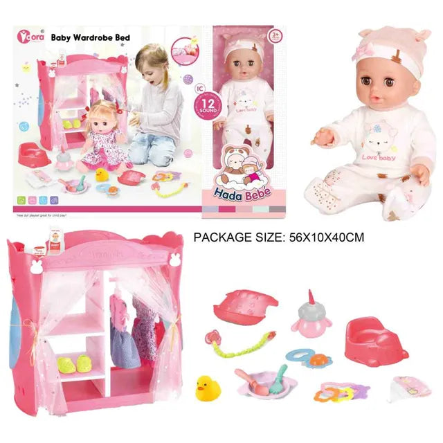 Vdora Dolls Baby Doll Wardrobe Set with Accessories 16 Pcs