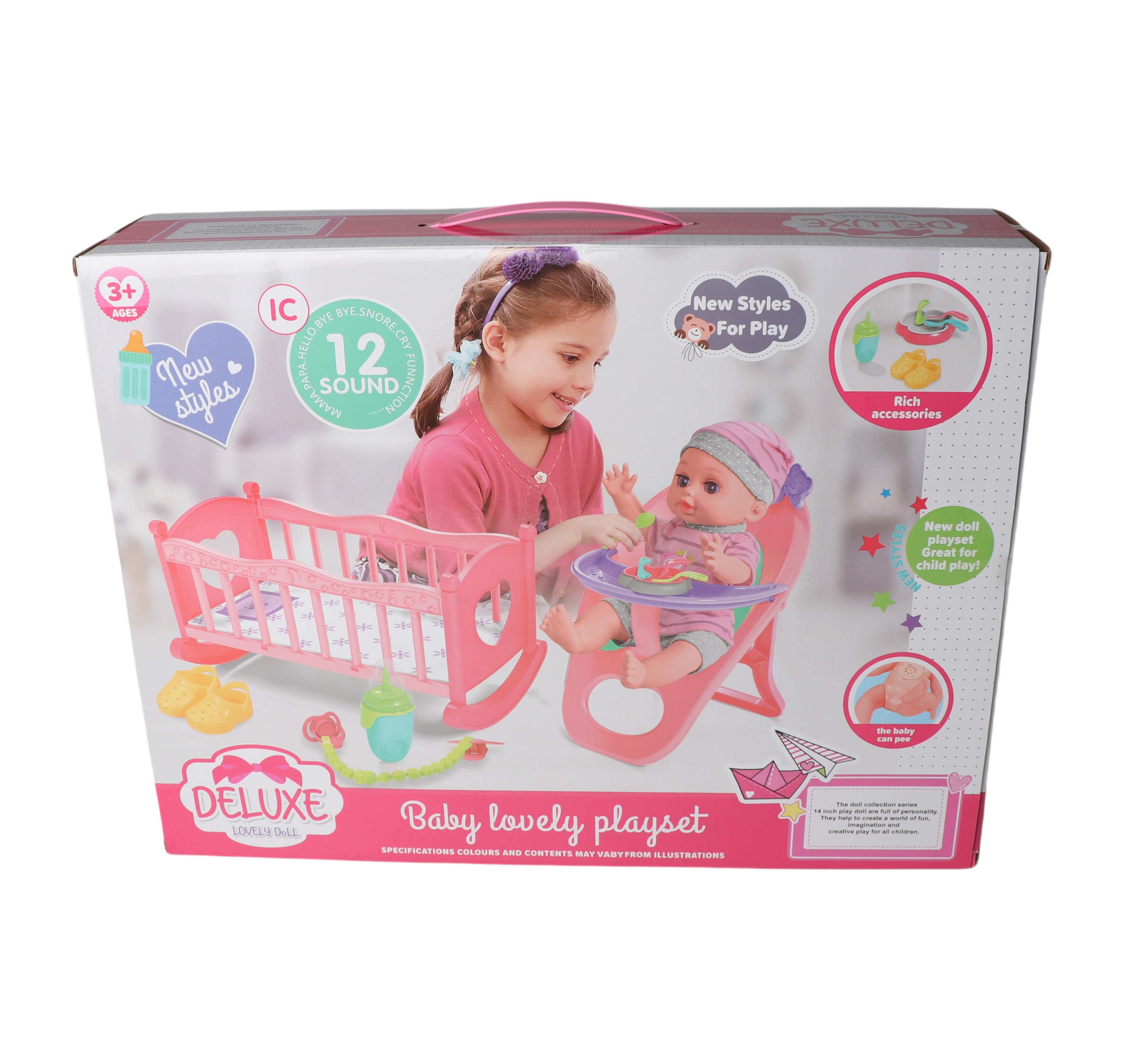 Vdora Dolls Baby Doll Feeding and Cradle Playset 14 Inch Vdora Yallatoys