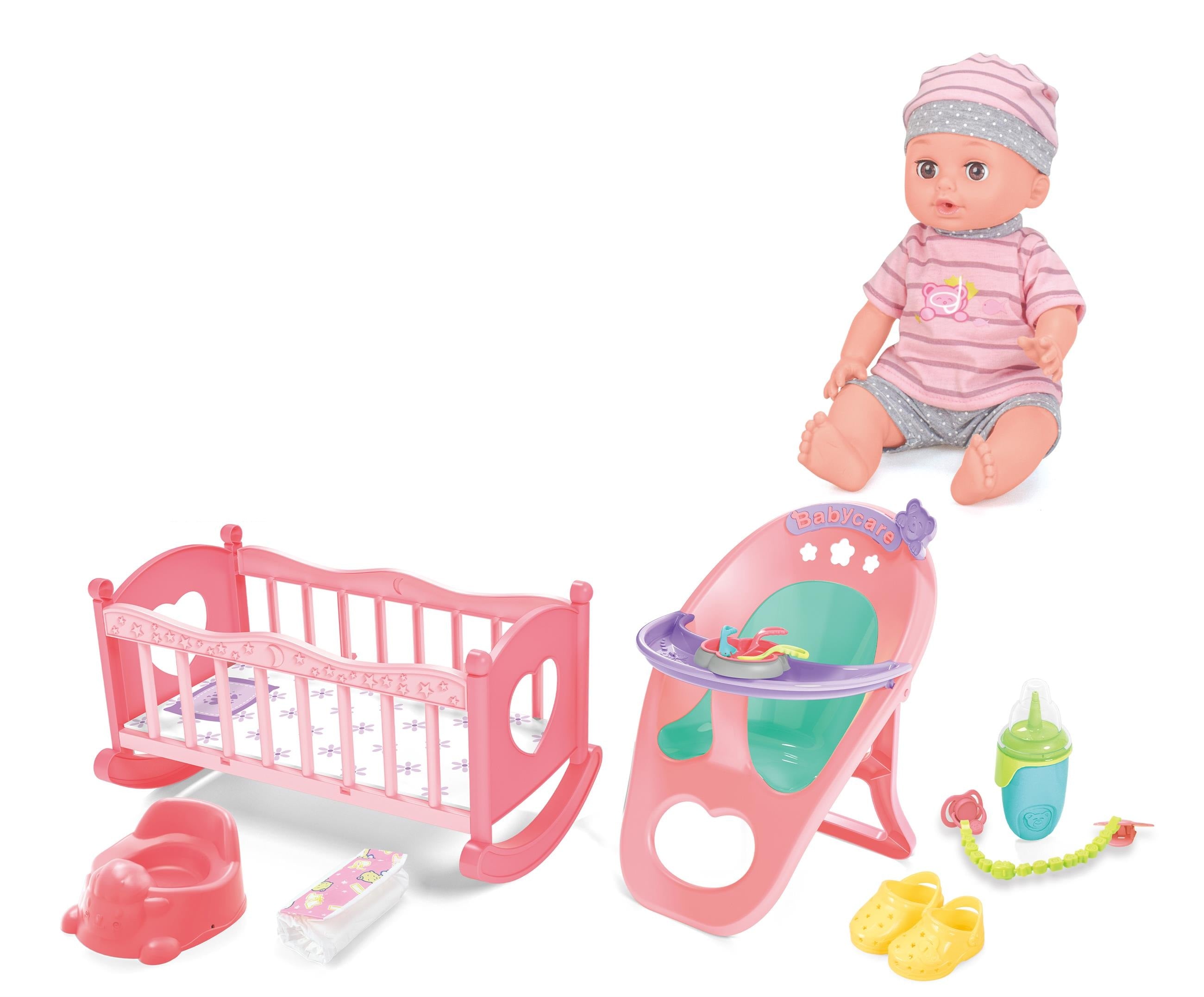 Vdora Dolls Baby Doll Feeding and Cradle Playset 14 Inch Vdora Yallatoys