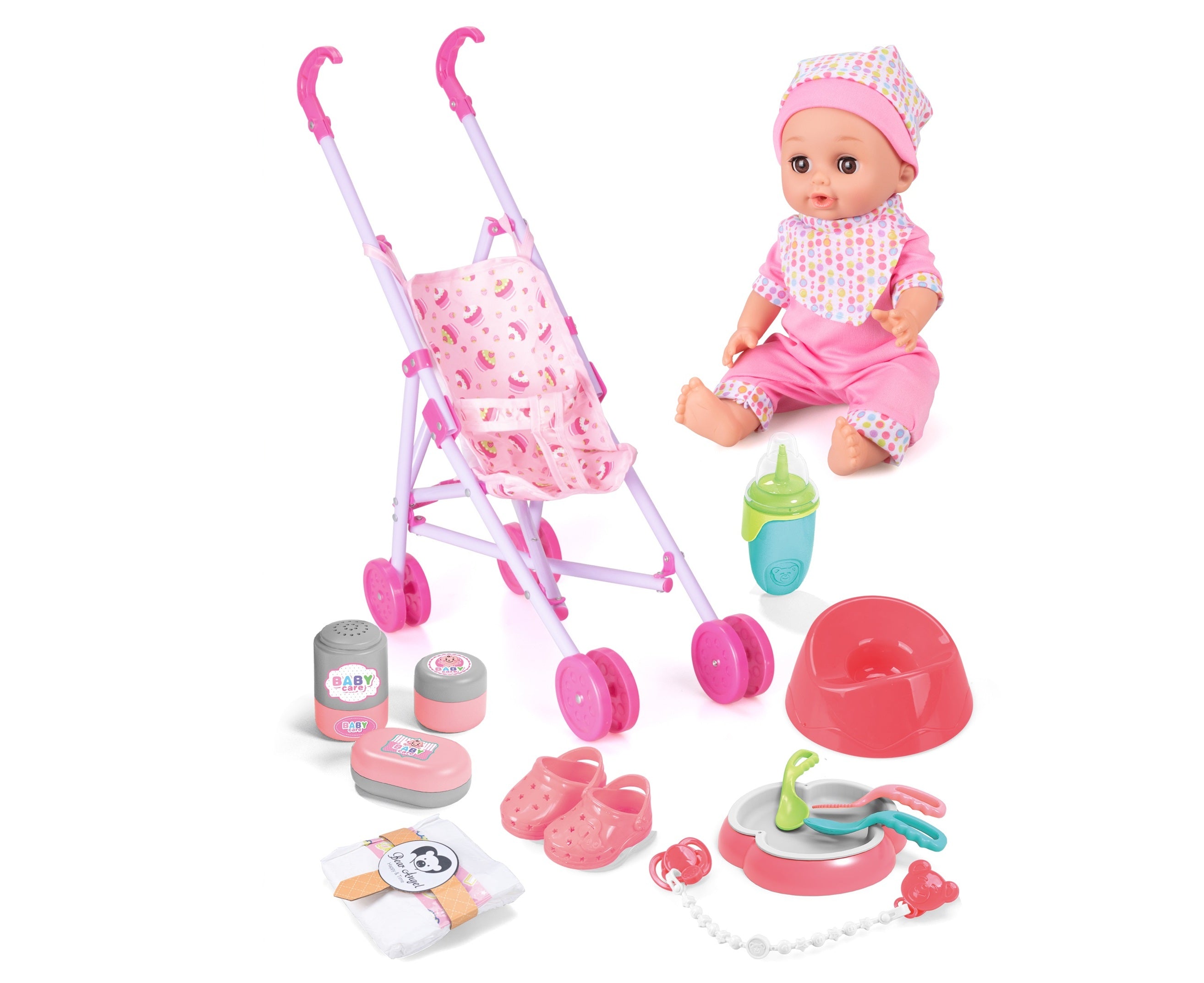 Vdora Dolls Baby Doll Stroller Playset 13Pcs 14 Inch Vdora Yallatoys