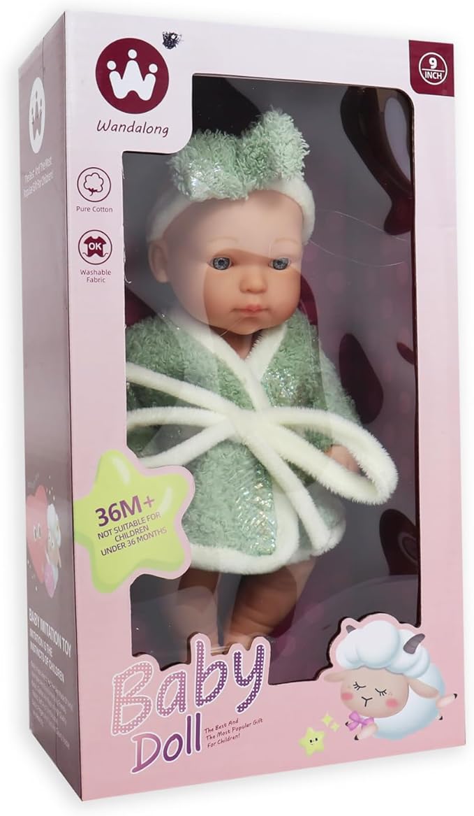 Wandalong 9 inch baby doll with accessories W9T 04A