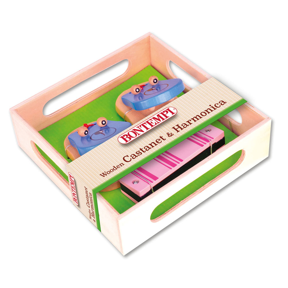 Wooden Castanets And Harmonica Packaging