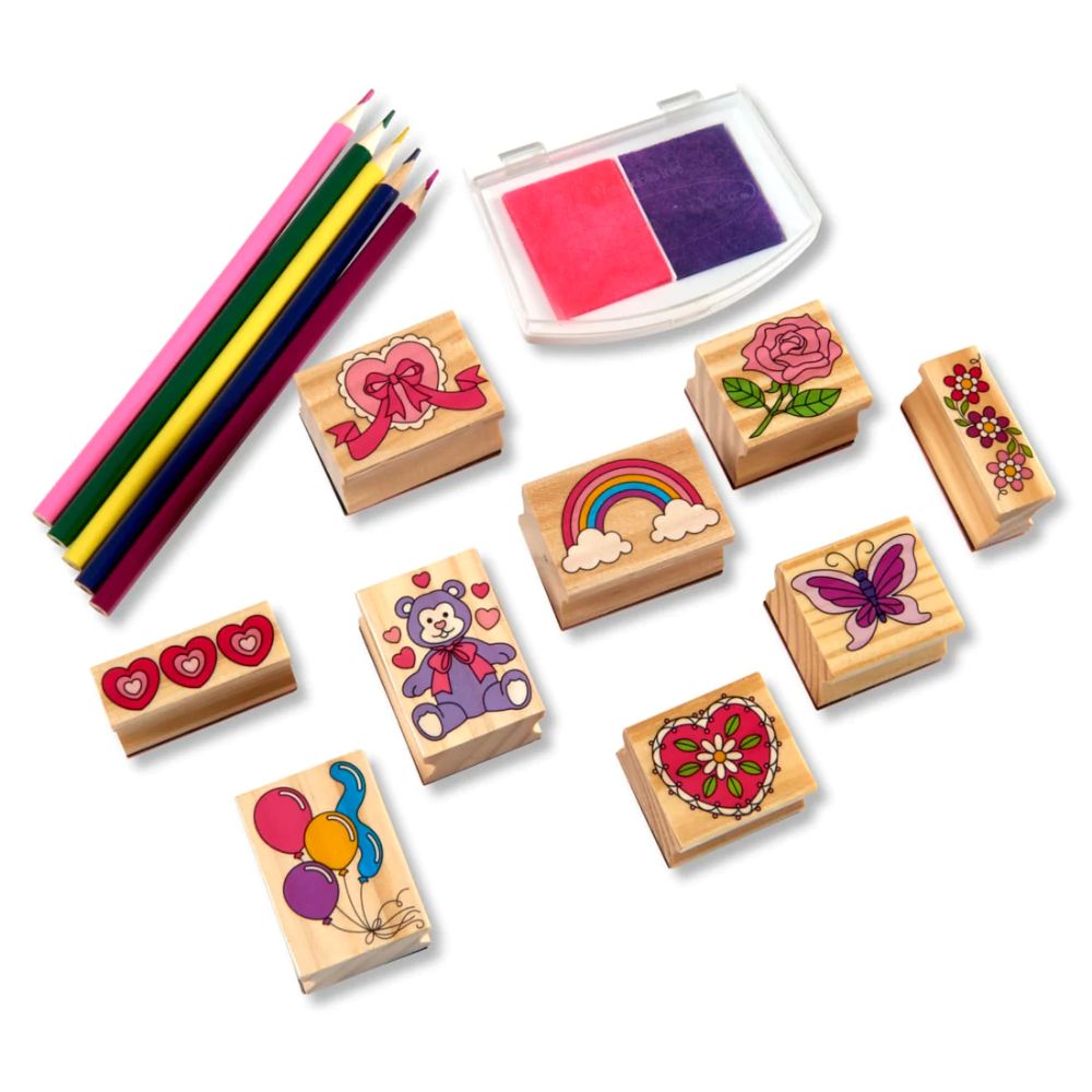 Wooden Friendship Theme Rubber Stamps