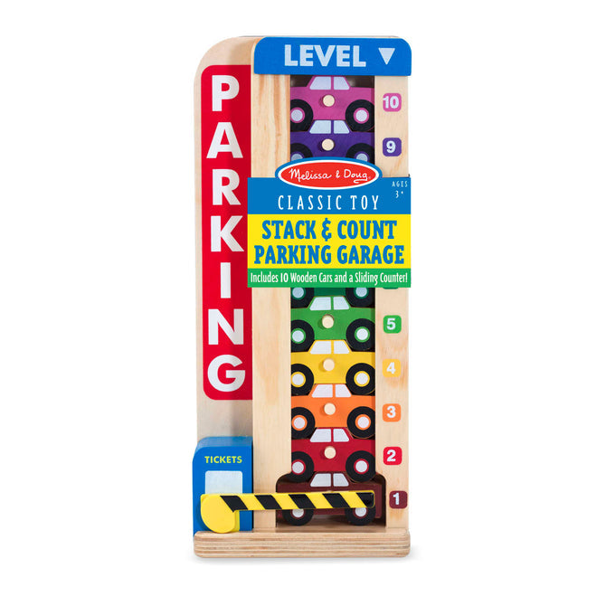 Wooden Parking Garage Learning Toy Front View