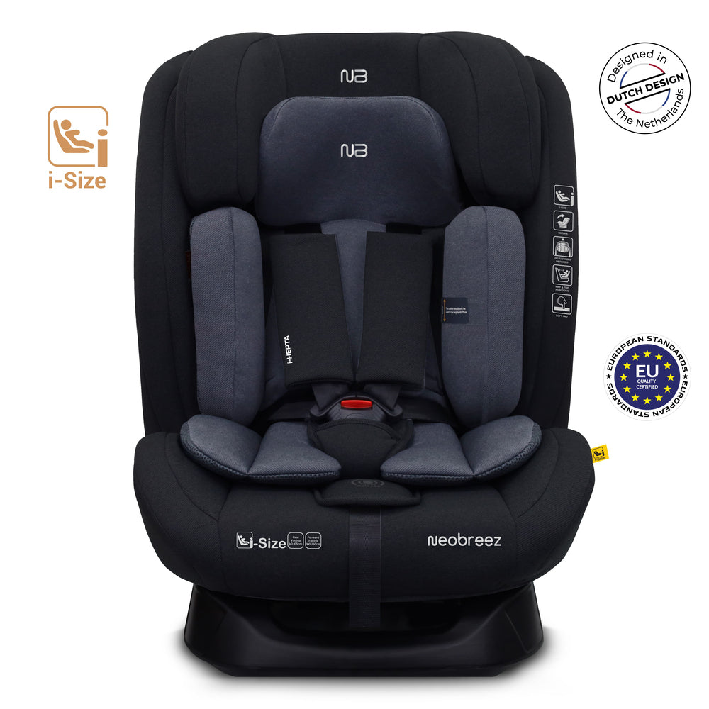 Neobreez i-Hepta i-Size All-In-1 Convertible Car Seat Black Gray